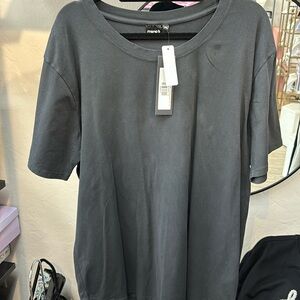 Mono B men’s Pima, cotton, breathable, scallop hem tee  in black size 3XL